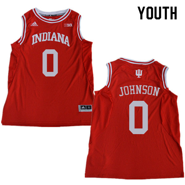 Youth #0 Xavier Johnson Indiana Hoosiers College Basketball Jerseys Sale-Red